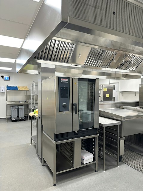 Commercial kitchen with a combi oven