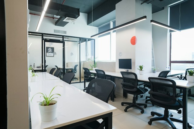 Open office space with desks