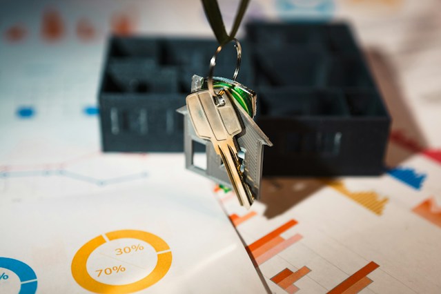 House keys on a property management desk